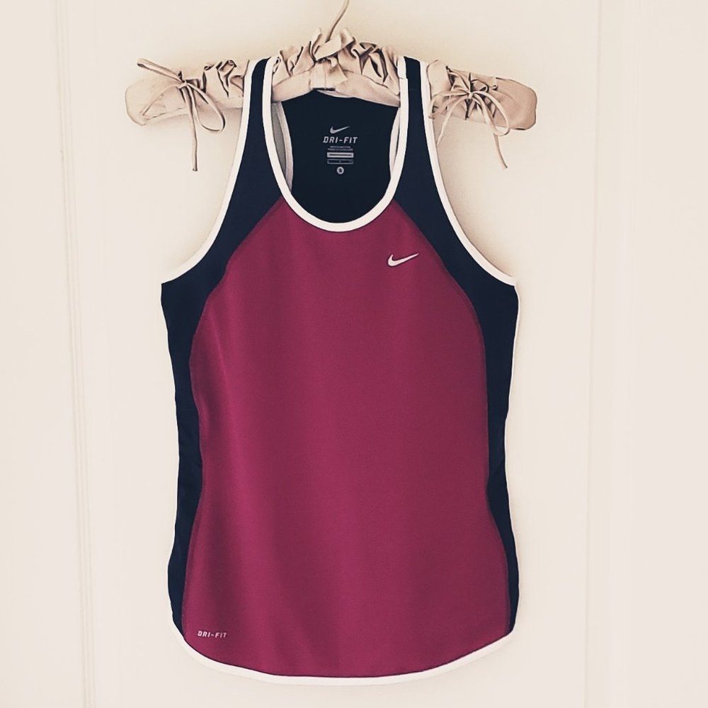 Womens Nike Navy and Purple Workout Racerback Tank